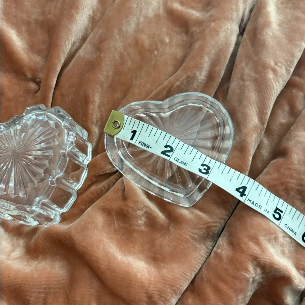 Glass Heart Trinket Candy Jewelry Box Valentine Love ❤️ Vintage #2